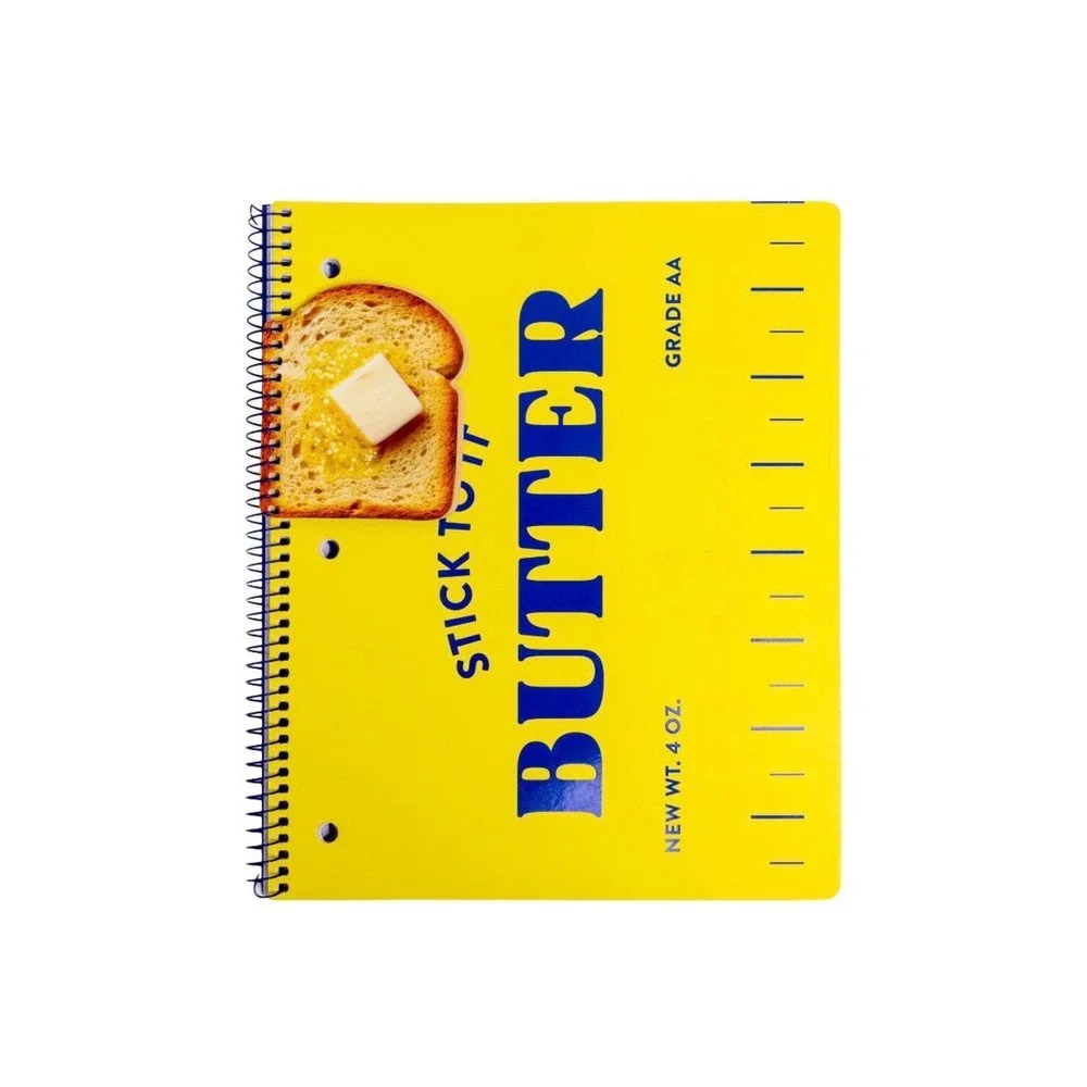 Ecokind Butter 1 Subject Notebook Yellow Spiral Wide Ruled 80 Sheets 8.5x10.5